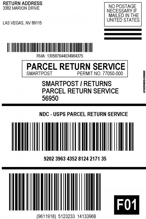 Return Label for Brita