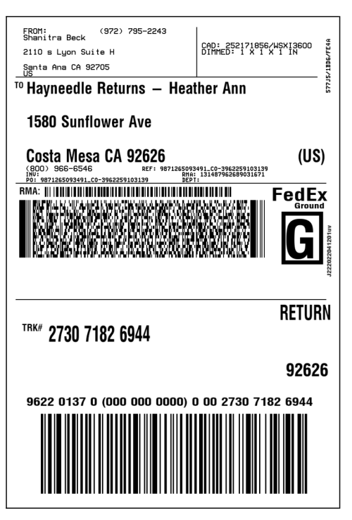 Return label walmart