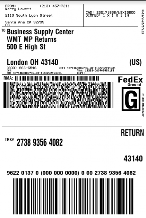 kerry return label