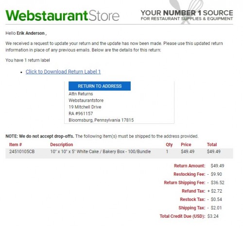 WebstaurantRefund712