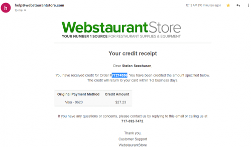 Proof-of-refund-Webstaurant-77274356fb066549f79c7ea8.png