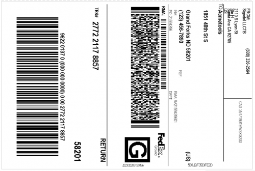 Return Label 8857