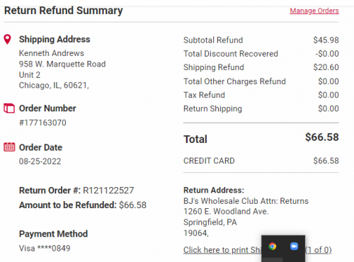 bj's refund