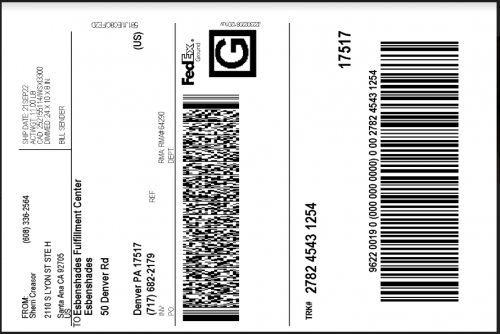 Return Label 1254