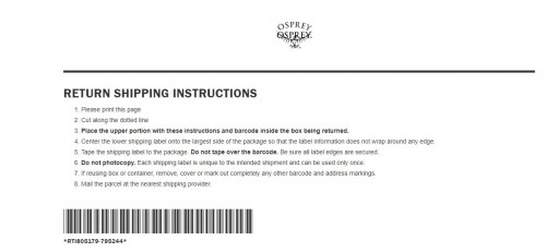 277979254916 osprey return instruction