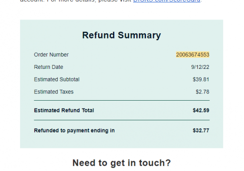 Proof of Refund