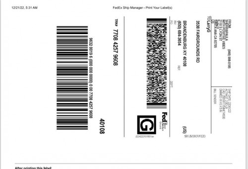 LarryG Shipping Label