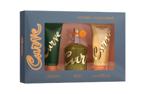 Curve Men's Cologne Set, 3 Pieces Include 4.2 Fl Oz Cologne, Hair and Body Wash and Face Balm